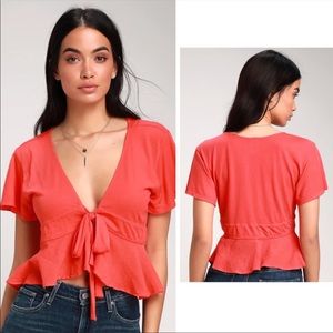FREE PEOPLE Knot Me Tees In BITTERSWEET - Nwot